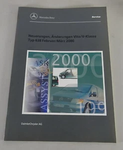 Manual de Taller Novedades Modificaciones Mercedes Benz Vito 638 , Stand 12/1999 - Imagen 1 de 1