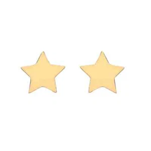 Aretes estrella oro 9K. Pequeños pendientes celestiales Starburst. Delicado minimalista - Imagen 1 de 10