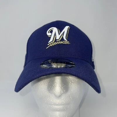 Sombrero Milwaukee Brewers ⚾ New Era 39THIRTY MLB Gorra Calce Elástico L/XL Azul Dorado Nuevo con Etiquetas Foto 1 de 4
