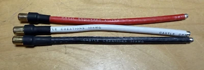 Castle Creations Wire 10 AWG Negro Rojo Blanco Macho Conectores Bala Motor 6.5mm Foto 1 de 2