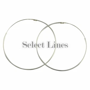 Pendientes de aro redondos de plata esterlina de 1,2 mm x 50 mm 0,925 joyería - Imagen 1 de 2