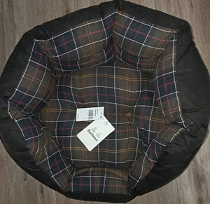Barbour Luxury Dog Bed, Brown, Plaid, Reversible, 16 x 14 x 9, Weight 3.2 lbs. - Picture 1 of 4