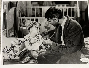 James Jimmy Stewart It’s Wonderful Life 8x10 Hand Signed JSA Karolyn Grimes - Picture 1 of 7