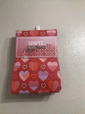 Toalha de Mesa Spritz Coração Temática Fácil Cuidado PEVA 60” X 84” Oblonga - Imagem 1 de 2