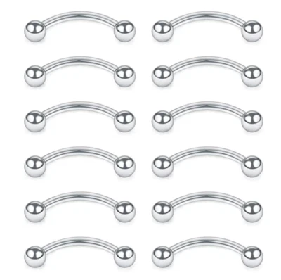 100 Piezas/Lote Cejas/Labios Labret Piercing Anillos Barra Oreja Tragus Barra Curvada 16g Foto 1 de 2