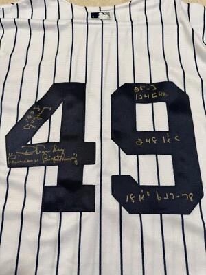 LOUISIANA LIGHTNING RON GUIDRY SIGNED AUTO 1978 CY YOUNG 6 STAT YANKEES JERSEY - Image 1 of 4