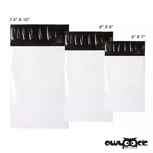 Multi Pack 5x7 6x9 7.5x10.5 Owlpack Self Seal Poly Mailer Bags 2.5 mil- 100 each - Picture 1 of 3