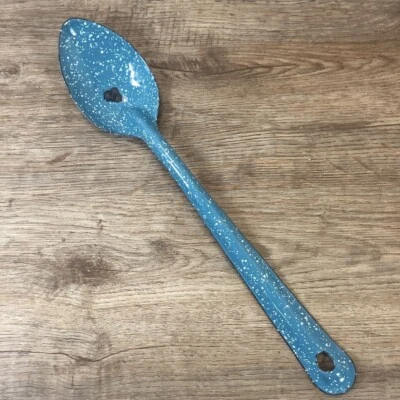 Large 14” Enamelware Spoon - Graniteware Spoon - Image 1 of 4