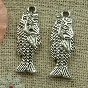 Free Ship 100 pcs tibetan silver fish charms 28x10mm L-2774 - Picture 1 of 4