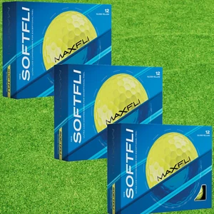 Maxfli 2025 SoftFli Golf Balls Gloss Yellow Soft Feel Low Compression 36 Balls - Picture 1 of 6