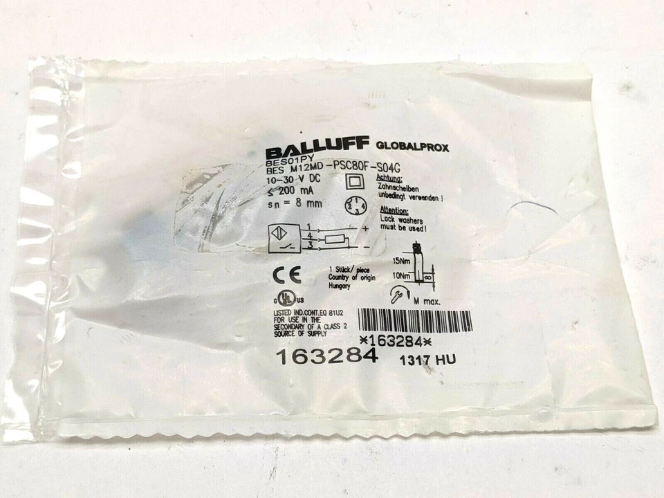 Balluff BES01PY Inductive Proximity Sensor BES M12MD-PSC80F-S04G