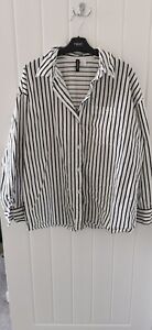 H&m Oversized Striped Shirt Size M (14-16)