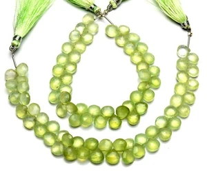 Brin de perles en forme de cœur à facettes de taille approximative Prehnite g... - Photo 1/4