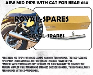 "AEW MID PIPE WITH CAT" FIT FOR ROYAL ENFIELD BEAR 650 - Picture 1 of 18
