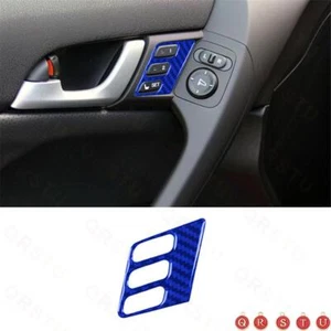 Blue Carbon Fiber Interior Review Mirror Control Cover Trim For Acura TSX 09-14 - Imagen 1 de 7