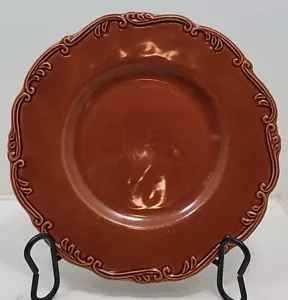 1 Southern Living For Dillards Savannah Brown Scrolled Rim 11 3/8" Dinner Plate - Picture 1 of 7
