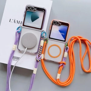 Magnet Hülle für Samsung Galaxy Z Flip7 Flip6 Flip5 Flip4 3 mit Schlüsselband Cover - Bild 1 von 18