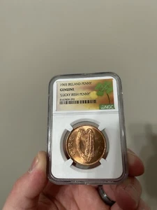 1965 Ireland Penny ***NGC Genuine*** "LUCKY IRISH PENNY" - Picture 1 of 2