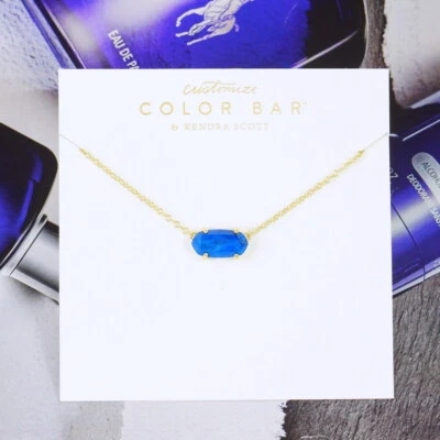 CLEARANCE!! Kendra Scott Ever Cobalt Howlite Necklace Earring Gold Plated - Image 1 of 4