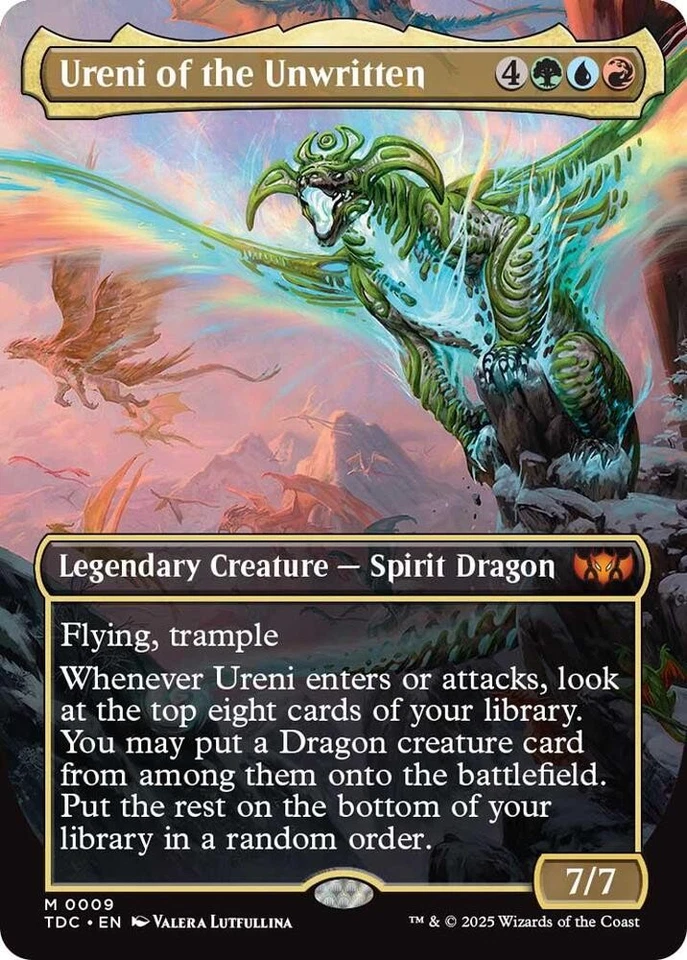 1x Foil Ureni of the Unwritten (Borderless) - Commander: Tarkir: Dragon - Image 1 of 1