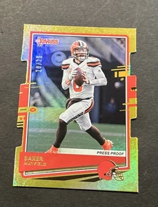 Donruss Baker Mayfield 2020 oro troquelado prueba de prensa SSP #’d 18/25 - Imagen 1 de 8