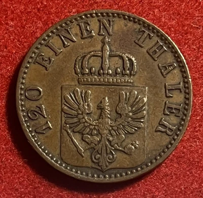 Prussia 3 Pfennig 1867 B Copper Coin KM#482 T7768 - Image 1 of 2