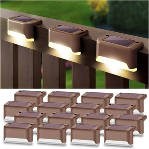 4/8/12/16pcs Fence Post Solar LED Deck Lights for Patio Pool Stairs Step Pathway - Picture 1 of 22