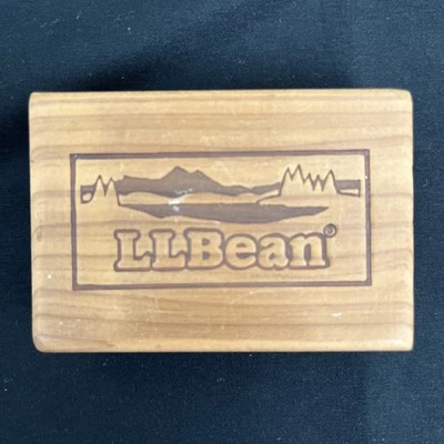 Vintage L.L. Bean Cedar Wood Block Mountain Scene Collectible Home Decor - Image 1 of 4