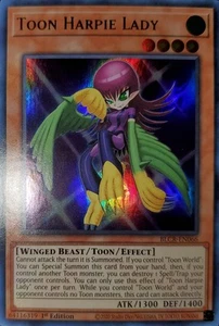Yugioh Toon Harpie Lady UR 1ª Ed. BLCR-EN066 casi como nuevo - Imagen 1 de 2