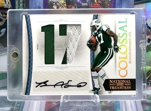 2011 National Treasures FIRST PRINT 1/5 AUTO Autograph Patch Braylon Edwards - Picture 1 of 2