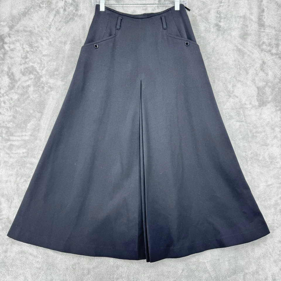 Vintage Liz Claiborne Skirt 4 Wool A Line Pleated Modest Pockets Lined Career - Image 1 of 4
