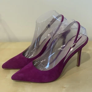 Veronica Beard Shoes Womens Size 9M Suede Pointed Toe Slingback Heels Dressy - Picture 1 of 8