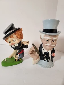 2 statuine Skelton rosse vintage busto - Foto 1 di 8