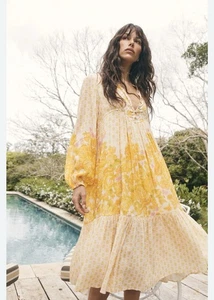 SPELL & THE GYPSY COLLECTIVE Yellow Rose Boho Midi Dress Size M - Bild 1 von 7