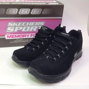 Skechers Elite Synergy Trend Setter Sneakers Black Suede Shoe Size 11 Wide - Picture 1 of 10