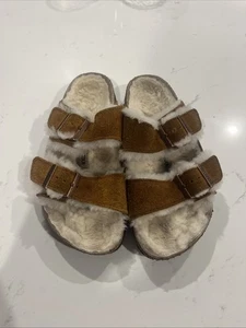 Birkenstock Arizona Nerz Lammfell und Wildleder Sandalen Größe 36 - Bild 1 von 5