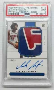 2020-21 National Treasures Isaiah Stewart Gold Rookie Patch Auto RC #03/10 PSA 9 - Bild 1 von 2