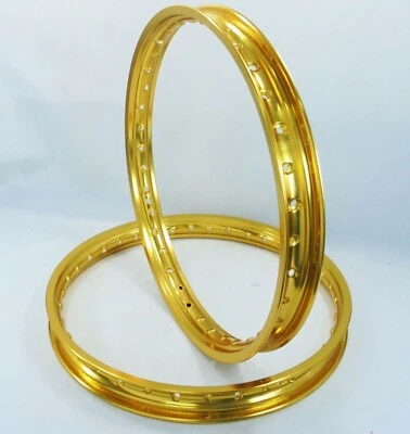 FOR HONDA 1963-1966  CA200 GOLD ALUMINIUM FRONT&REAR 17/17" 36/36H WHEEL RIM DOT Foto 1 de 4