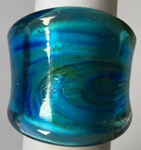 Unikat - Glasring Aquamarine Größe 56 ( NEU ) - Bild 1 von 5