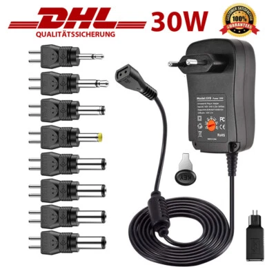 Universal Stecker Netzteil 2000mA 1,5A 3V 4,5V 5V 6V 7,5V 9V 12V 7,2W 9 Adapter, - Bild 1 von 4