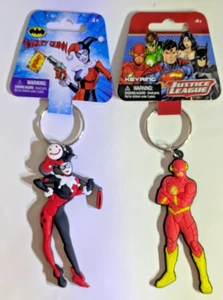DC Comics HARLEY QUINN / THE FLASH Keychains Soft Touch PVC - YOU PICK - NEW - Picture 1 of 7