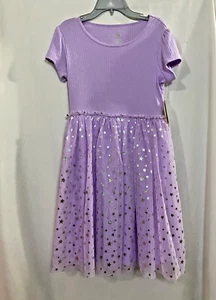 NWT Wonder Nation Rib Short sleeve Star Tulle Tutu Dress Girls Lavender U pick - Picture 1 of 4