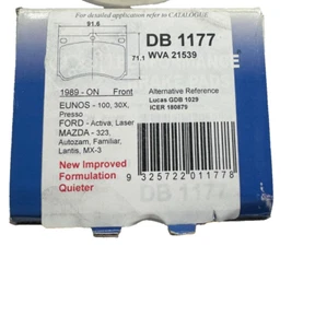 ADB FRONT BRAKE PAD ADB1177 for EUNOS PRESSO 1989-on - Picture 1 of 4