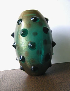 Carlo Scarpa 10" Sommersi a Bugne Vintage 30s Glass Bulges Vase Murano Venini - Picture 1 of 13