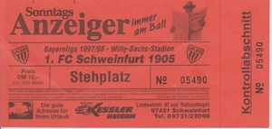 Ticket 1.FC Schweinfurt 1905 Oberliga Bayern - Saison 1997/98 - Bild 1 von 2