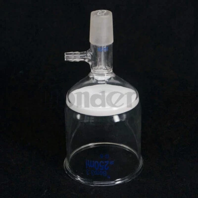 250ml Joint 24/29 Filter Funnel Sand Core G5 Coarse 2-4 Micron Lab Glass - Image 1 of 4