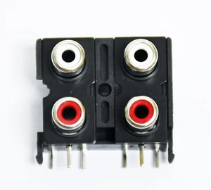 5pc RCA Jack x4 Female Connector Set Vertical PCB pin ABS Nickel * SCP681 4P - Picture 1 of 8