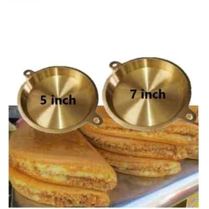 Asian Peanut Pancake Brass Copper Flat Round Pan Mold Ban Chien Kueh Apam Balik - Picture 1 of 10