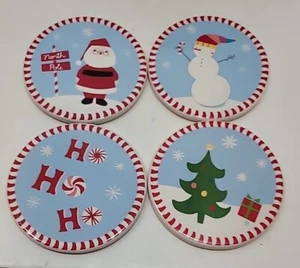 St. Nicholas Square Oh What Fun 4 Piece Coaster Set 4 1/2" Various Scenes - Picture 1 of 9