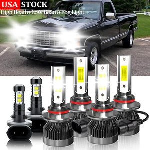 For Chevy C3500 1999-2000 Combo LED Headlight + Fog Light Bulbs 6000K White - Bild 1 von 12